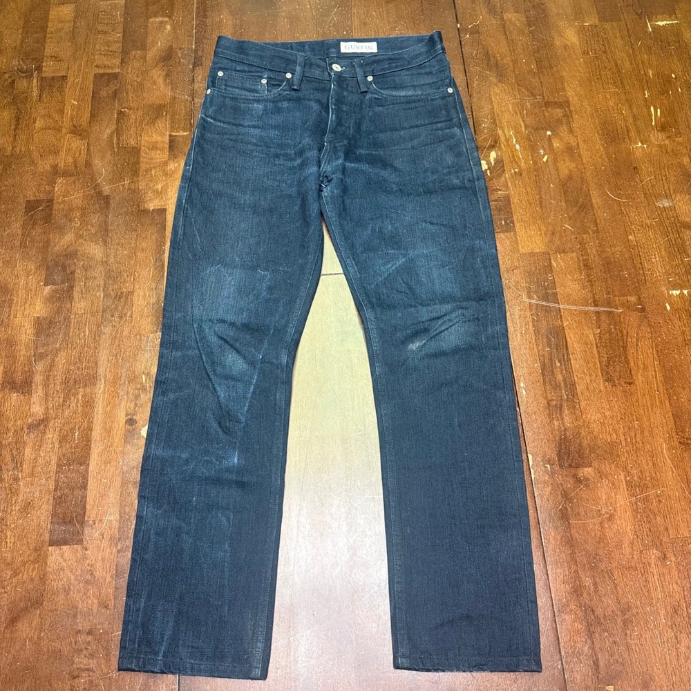 Gustin Jeans Mens 30x29 Indigo Raw Selvedge Denim Slim Fit Made in USA